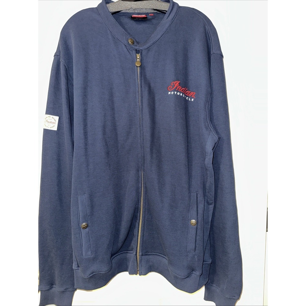 Indian Motorcycle Men's Navy Full Zip  Size XL Logo Pockets